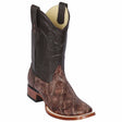 Men's Genuine Alligator Skin Rodeo Wide Square Toe Boots Sanded Brown Color - Los Altos Boots
