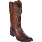 Western Genuine Grisly Leather European Square Toe Boots Faded Brown Color - Los Altos Boots