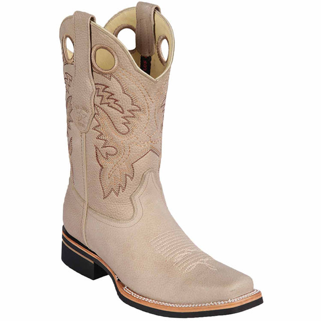 Western Genuine Grisly Leather Rodeo Square Toe Boots Pomex Color - Los Altos Boots - Side View