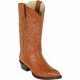 Western Genuine Teju Lizard Skin J Toe Boots Honey Color - Los Altos Boots - Side View