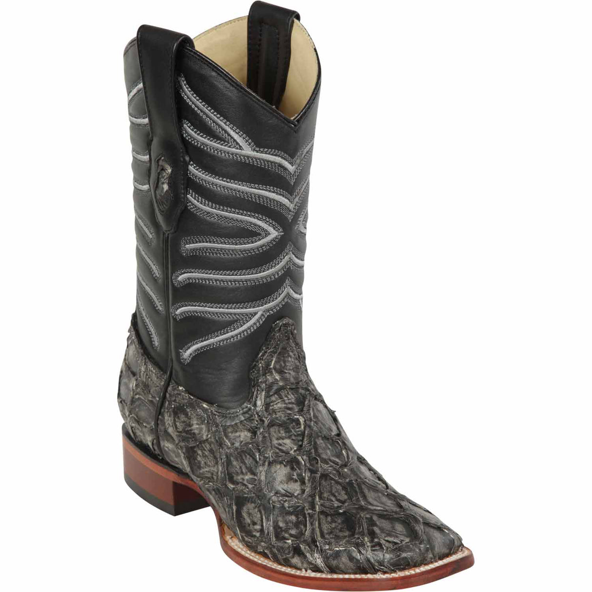 Los Altos Boots Boots 6 Men's Los Altos Monster Fish Skin Wide Square Toe Boot 8221081