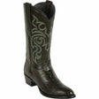 Western Genuine Ostrich Leg Skin J Toe Boots Black Color - Los Altos Boots - Side View