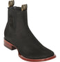 Los Altos Boots Boots Black / 6 Los Altos Men's Wide Square Toe Suede Leather Short Boots - Black 82BE6305