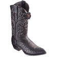 Los Altos Boots Boots Black / 6 Men's Genuine Smooth Ostrich Skin J Toe Boots - Los Altos Boots