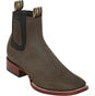 Los Altos Boots Boots Chocolate / 6 Los Altos Men's Wide Square Toe Suede Leather Short Boots - Chocolate 82BE6359