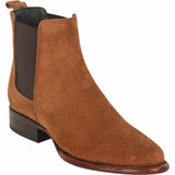 Los Altos Boots Boots Cognac / 6 Los Altos Men's Round Toe Suede Leather Short Boots - Cognac 69B6603