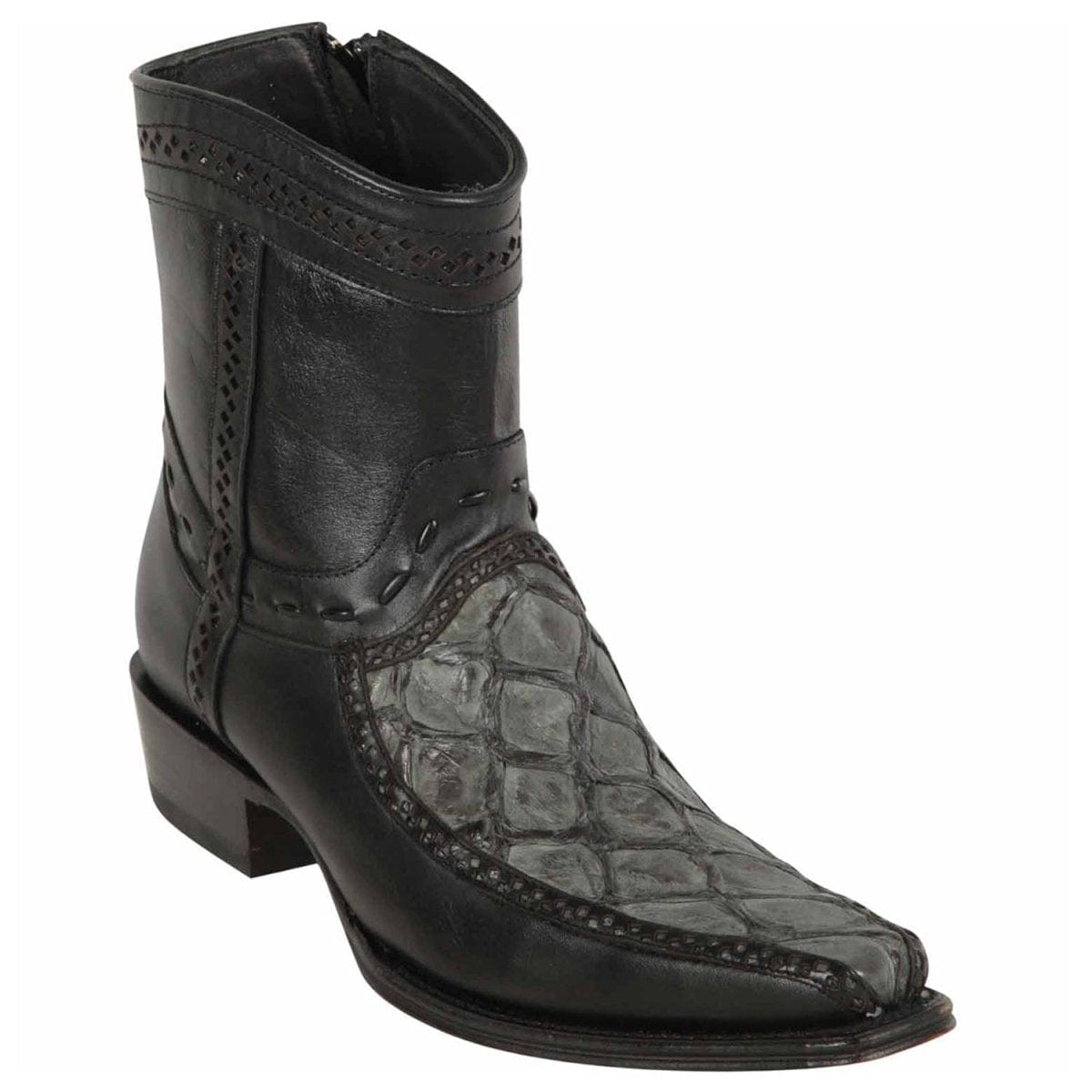 Los Altos Boots Boots Gray / 6 Los Altos Men's Original Monster Fish Skin European Toe Short Boots - Grey LAB-76BF1009