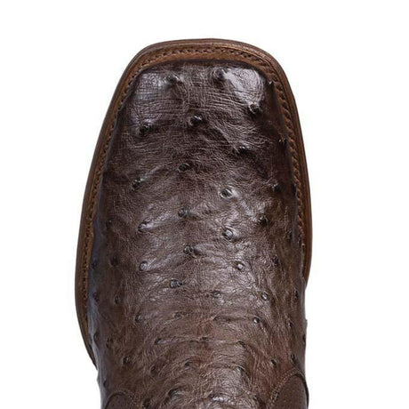 Los Altos Boots Boots Los Altos Men's Wide Square Toe Ostrich Short Boots - Brown 82BV0359