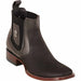 Los Altos Boots Boots Los Altos Men's Wide Square Toe Suede Leather Short Boots - Dark Brown 82BVI6359