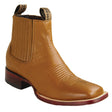 Los Altos Boots Boots Men's Genuine Belmont Leather Wide Square Toe Ankle Boots Honey Color - Los Altos Boots