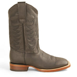 Los Altos Boots Boots Men's Genuine Bull Shoulder Skin Rodeo Wide Square Toe Boots Black Color - Los Altos Boots