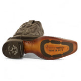 Los Altos Boots Boots Men's Genuine Caiman Belly Skin European Square Toe Boots Black Color - Los Altos Boots