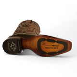 Los Altos Boots Boots Men's Genuine Caiman Belly Skin European Square Toe Boots Faded Brown Color - Los Altos Boots
