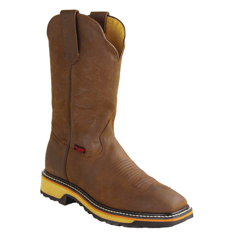 Los Altos Boots Boots Men's Genuine Crazy Leather Rodeo Wide Square Toe Boots Brown Color - Los Altos Boots