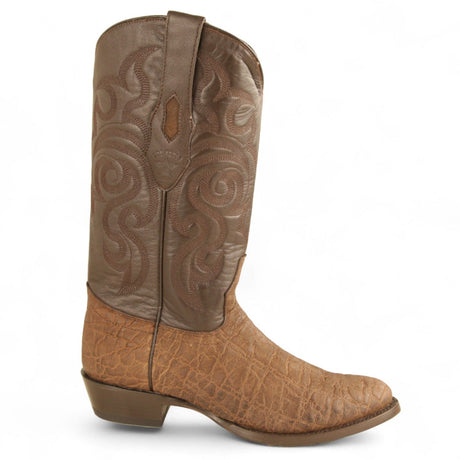 Los Altos Boots Boots Men's Genuine Elephant Skin Round Toe Boots Brown Color - Los Altos Boots