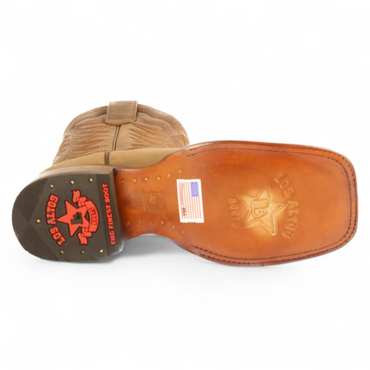 Los Altos Boots Boots Men's Genuine Nobuck Leather Texas Wide Square Toe Boots Taupe Color - Los Altos Boots