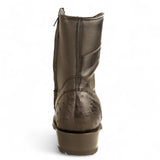 Los Altos Boots Boots Men's Genuine Ostrich Skin and Leather European Square Toe Short Boots With Zipper Black Color - Los Altos Boots