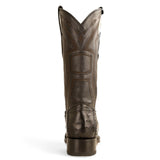 Los Altos Boots Boots Men's Genuine Ostrich Skin European Square Toe Boots Black Color - Los Altos Boots