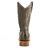 Los Altos Boots Boots Men's Genuine Ostrich Skin Rodeo Wide Square Toe Boots With Zipper Black Color - Los Altos Boots