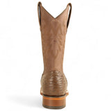 Los Altos Boots Boots Men's Genuine Ostrich Skin Texas Wide Square Toe Boots Brown Color - Los Altos Boots