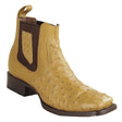 Los Altos Boots Boots Men´s Genuine Ostrich Skin Wide Square Toe Ankle Boots - Los Altos Boots