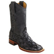 Los Altos Boots Boots Men's Genuine Piraruccu Skin Rodeo Wide Square Toe Boots Black Color - Los Altos Boots