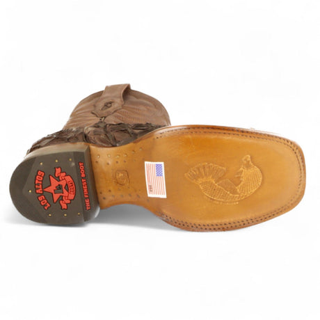 Los Altos Boots Boots Men's Genuine Piraruccu Skin Rodeo Wide Square Toe Boots Brown Color - Los Altos Boots