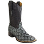 Los Altos Boots Boots Men's Genuine Piraruccu Skin Rodeo Wide Square Toe Boots Gray Color - Los Altos Boots