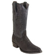 Los Altos Boots Boots Men's Genuine Python Round Toe Boots Nubuck Black Color - Los Altos Boots