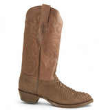 Los Altos Boots Boots Men's Genuine Python Round Toe Boots Nobuck Brown Color - Los Altos Boots