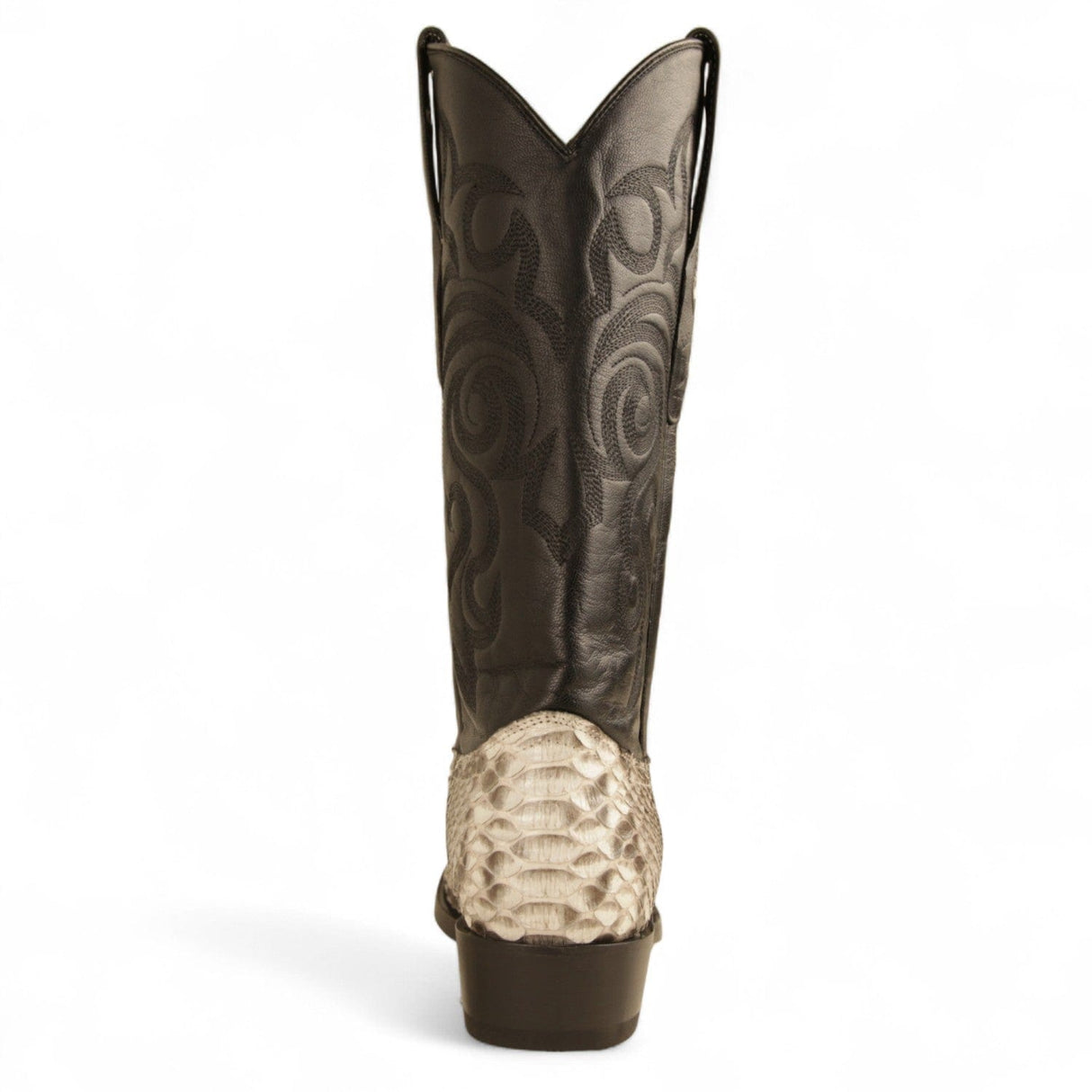 Los Altos Boots Boots Men's Genuine Python Round Toe Boots Nubuck Natural Color - Los Altos Boots