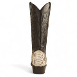 Los Altos Boots Boots Men's Genuine Python Round Toe Boots Nubuck Natural Color - Los Altos Boots