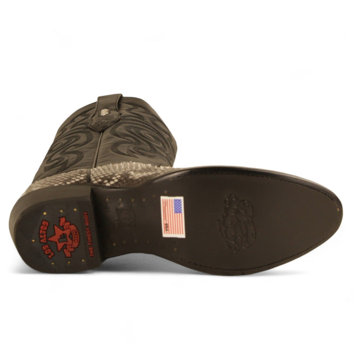 Los Altos Boots Boots Men's Genuine Python Round Toe Boots Nubuck Natural Color - Los Altos Boots