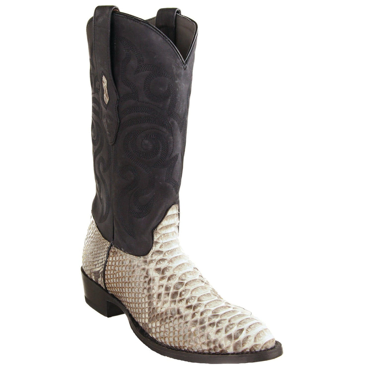 Los Altos Boots Boots Men's Genuine Python Round Toe Boots Nubuck Natural Color - Los Altos Boots