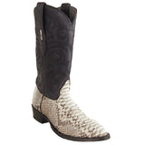 Los Altos Boots Boots Men's Genuine Python Round Toe Boots Nubuck Natural Color - Los Altos Boots