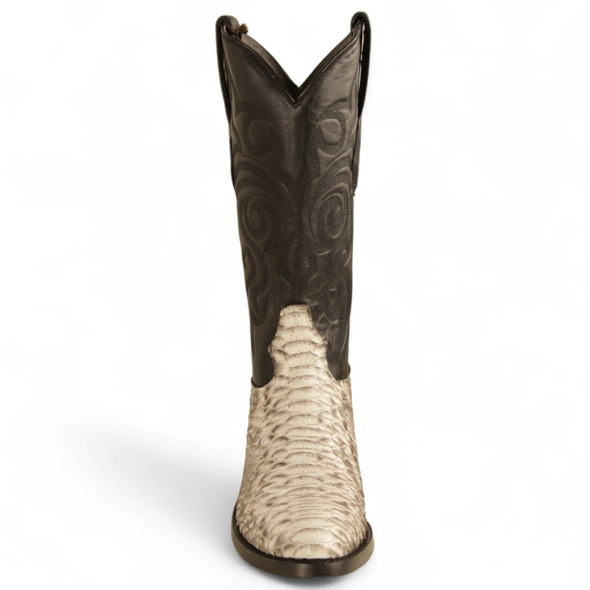 Los Altos Boots Boots Men's Genuine Python Round Toe Boots Nubuck Natural Color - Los Altos Boots
