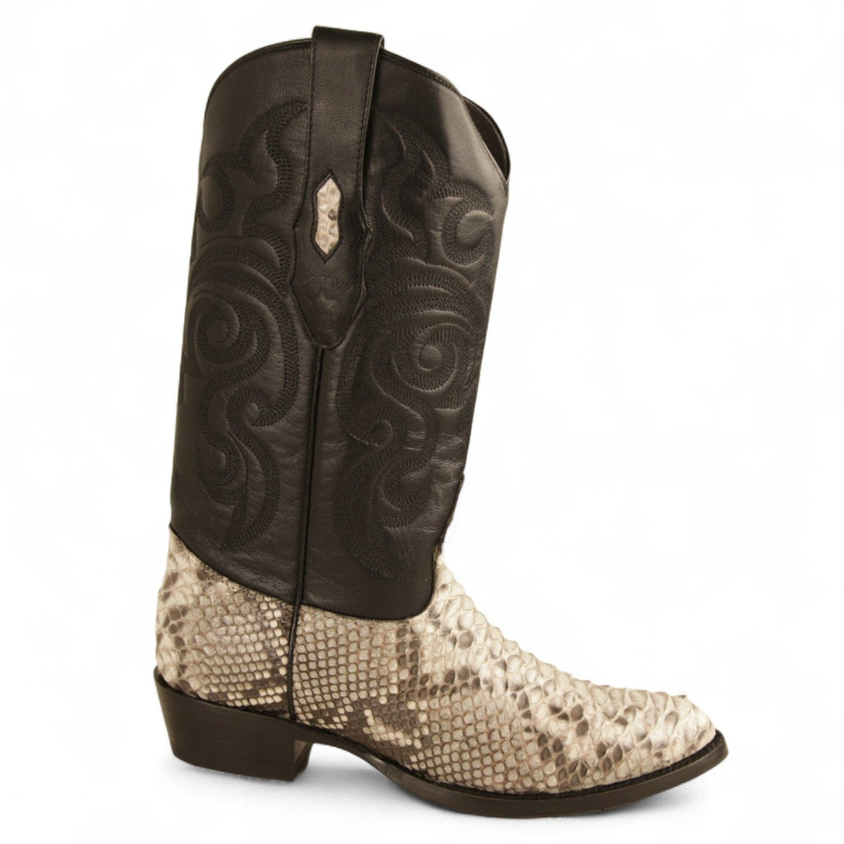 Los Altos Boots Boots Men's Genuine Python Round Toe Boots Nubuck Natural Color - Los Altos Boots