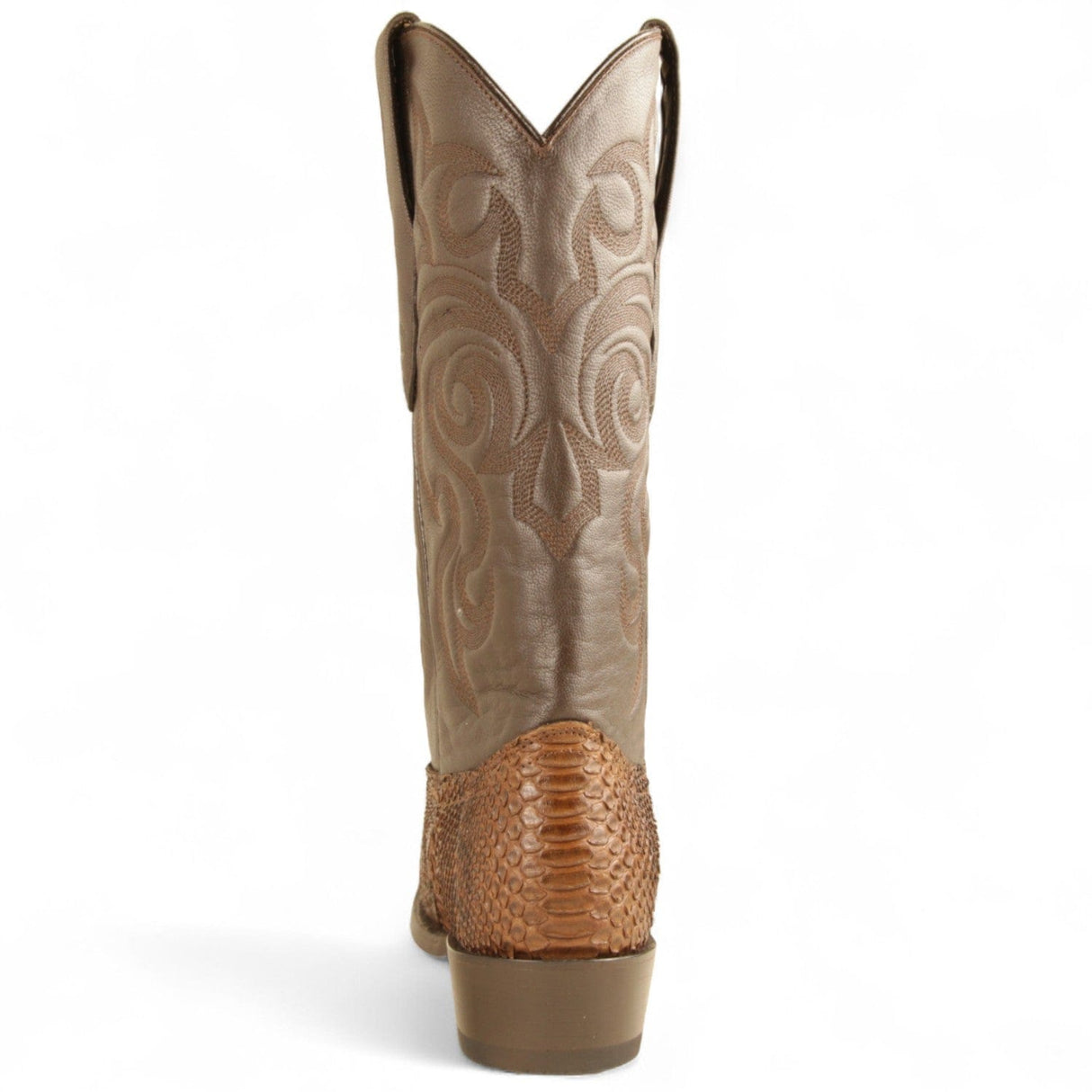 Los Altos Boots Boots Men's Genuine Python Round Toe Boots Porto Brown Color - Los Altos Boots