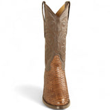 Los Altos Boots Boots Men's Genuine Python Round Toe Boots Porto Brown Color - Los Altos Boots
