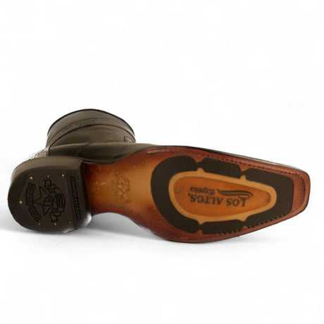 Los Altos Boots Boots Men's Genuine Python Skin and Leather European Square Toe Short Boots With Zipper Natural Color - Los Altos Boots