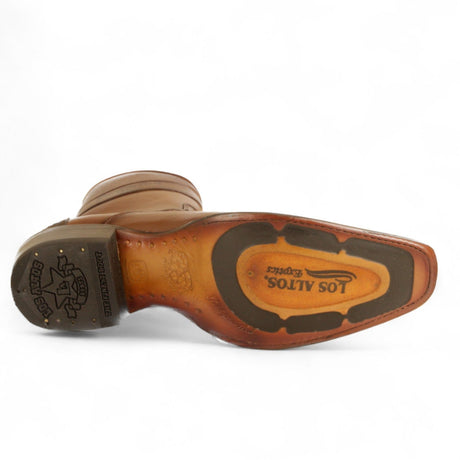 Los Altos Boots Boots Men's Genuine Python Skin and Leather European Square Toe Short Boots With Zipper Nobuck Brown Color - Los Altos Boots