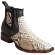 Los Altos Boots Boots Men´s Genuine Python Skin Wide Square Toe Ankle Boots Natural Color - Los Altos Boots