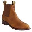 Los Altos Boots Boots Men´s Genuine Rage Leather Round Toe Ankle Boots Walnut Color - Los Altos Boots
