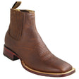 Los Altos Boots Boots Men's Genuine Rage Leather Wide Square Toe Ankle Boots Walnut Color - Los Altos Boots