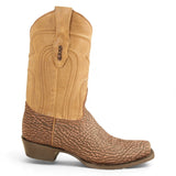 Los Altos Boots Boots Men's Genuine Shark Skin 7x Toe Boots Cognac Color - Los Altos Boots