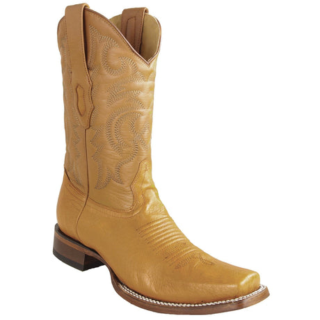 Los Altos Boots Boots Men's Genuine Smooth Ostrich Skin Rodeo Toe Boots Honey Color - Los Altos Boots