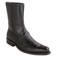 Los Altos Boots Boots Men's Genuine Smooth Ostrich Skin Round Toe Short Boots With Zipper Black Color - Los Altos Boots