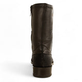 Los Altos Boots Boots Men's Genuine Stingray Single Stone Skin Round Toe Short Boots With Zipper Black Color - Los Altos Boots