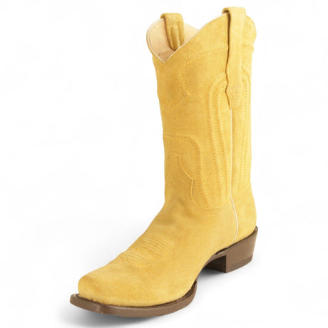 Los Altos Boots Boots Men's Genuine Suede Leather 7x Toe Boots Antique Saddle Color - Los Altos Boots