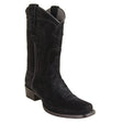 Los Altos Boots Boots Men's Genuine Suede Leather 7x Toe Boots Black Color - Los Altos Boots